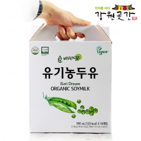 NON-GMO 바리의꿈 비건 인증 유기농두유 190ml X 16팩
