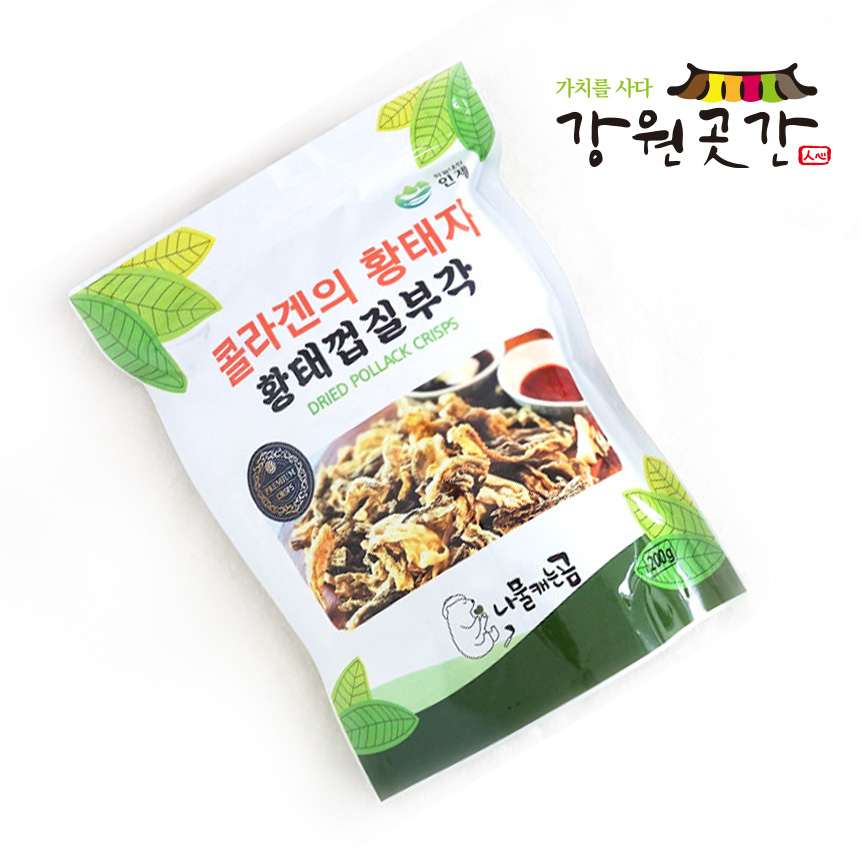 [인제]황태껍질부각 오리지널, 와사비맛, 불닭매운맛, 갈릭버터맛 130g - 강원곳간.com