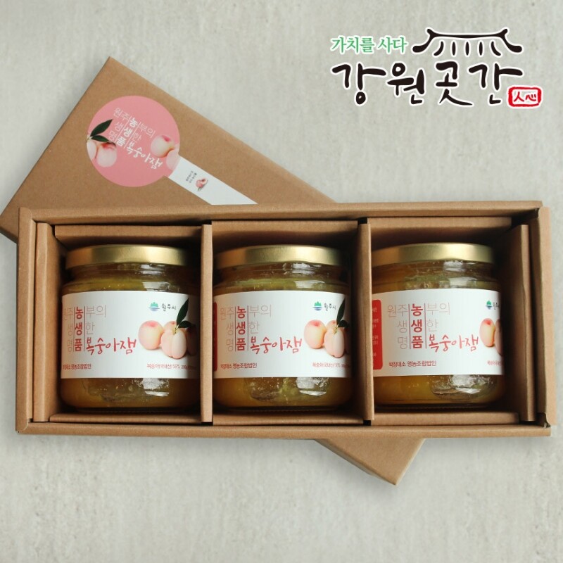 원주 치악산 명품 수제 오디잼 복숭아잼 280g x 3병 - 강원곳간.com