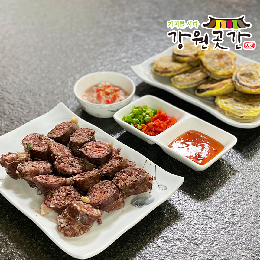 [속초] 속초 서락키친 김치해물순대 인삼 아바이순대 (슬라이스) 500g - 강원곳간.com