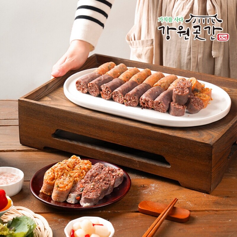 [속초] 속초 서락키친 김치해물순대 인삼 아바이순대 (슬라이스) 500g - 강원곳간.com