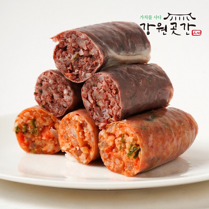 [속초] 속초 서락키친 김치해물순대 인삼 아바이순대 (슬라이스) 500g - 강원곳간.com