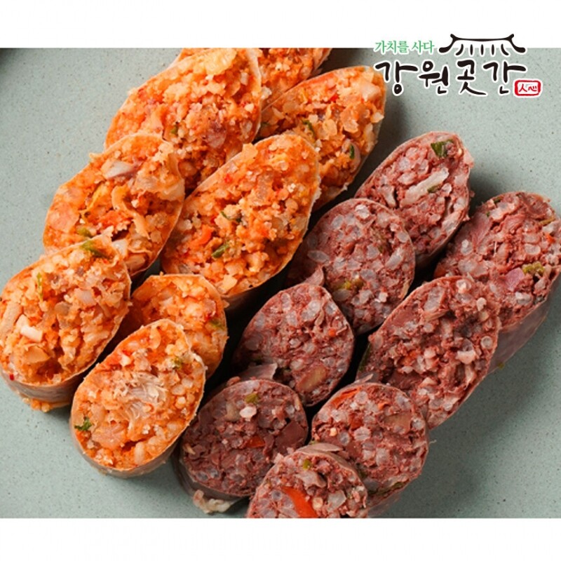 [속초] 속초 서락키친 김치해물순대 인삼 아바이순대 (슬라이스) 500g - 강원곳간.com