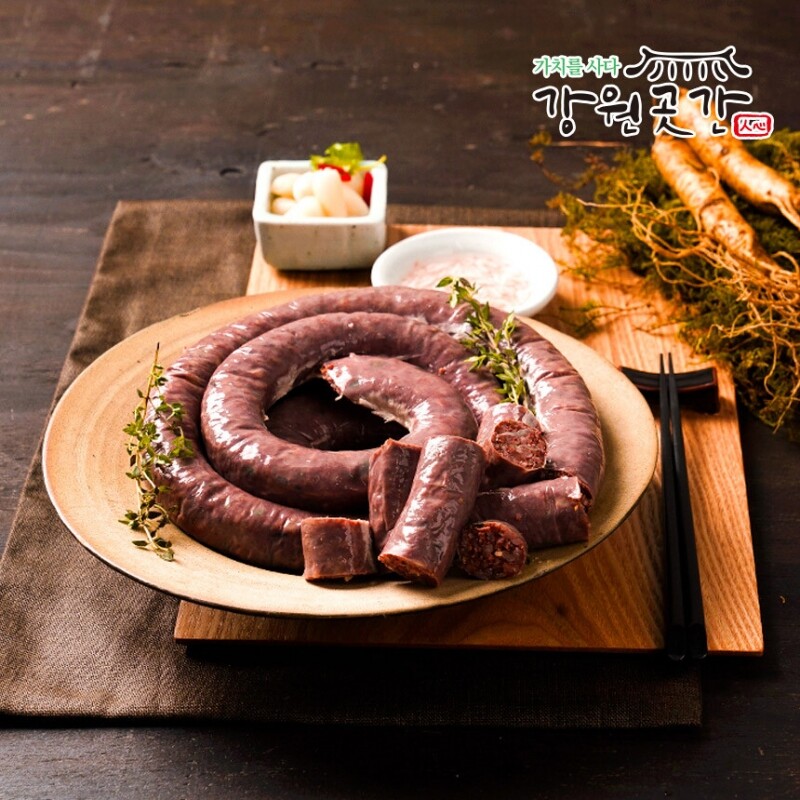 [속초] 속초 서락키친 김치해물순대 인삼 아바이순대 (슬라이스) 500g - 강원곳간.com