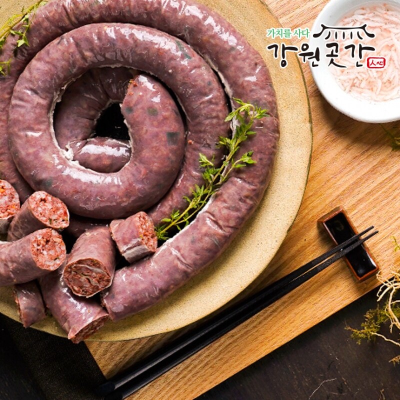 [속초] 속초 서락키친 김치해물순대 인삼 아바이순대 (슬라이스) 500g - 강원곳간.com