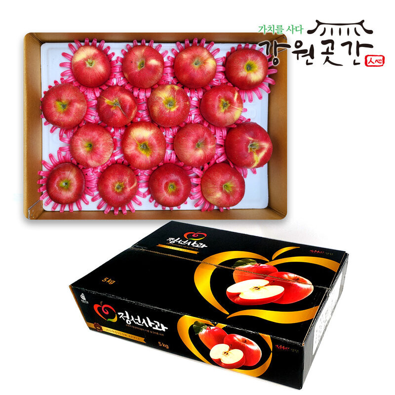 정선 백석폭포 맛성비 햇 사과(홍로,아리수,후브락스 부사) - 강원곳간.com